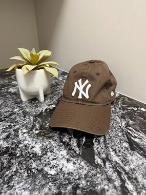 New Era Brown Cap with White NY Embroidered Logo
